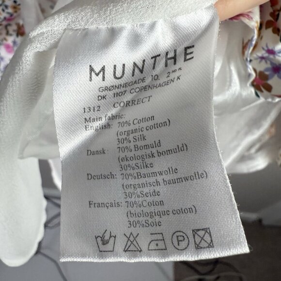 Munthe Mini Dress Floral Long Sleeve size 42/10 Boho Flirty Cottage Spring Date - Picture 8 of 12